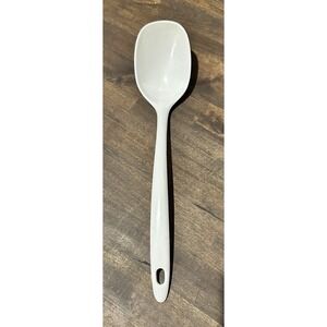 Melamine Ware Solid Spoon White Kitchen Utensil China 808 Vintage MCM 11.5 Inch